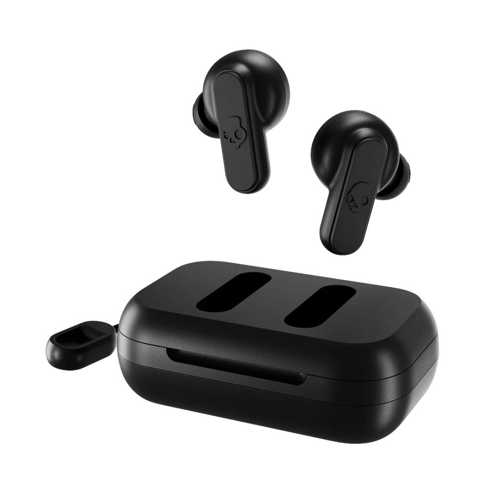 Skullcandy Dime 2 earbuds showcased on a white background, featuring their compact design and vibrant color options.